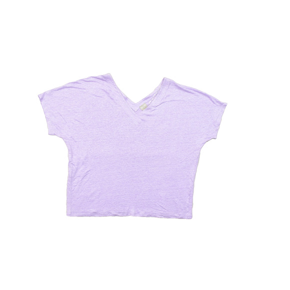 Chico's Purple Linen Blend V-Neck Short Sleeve Top Women's Size XXL Size 4 Chico - Picture 1 of 8